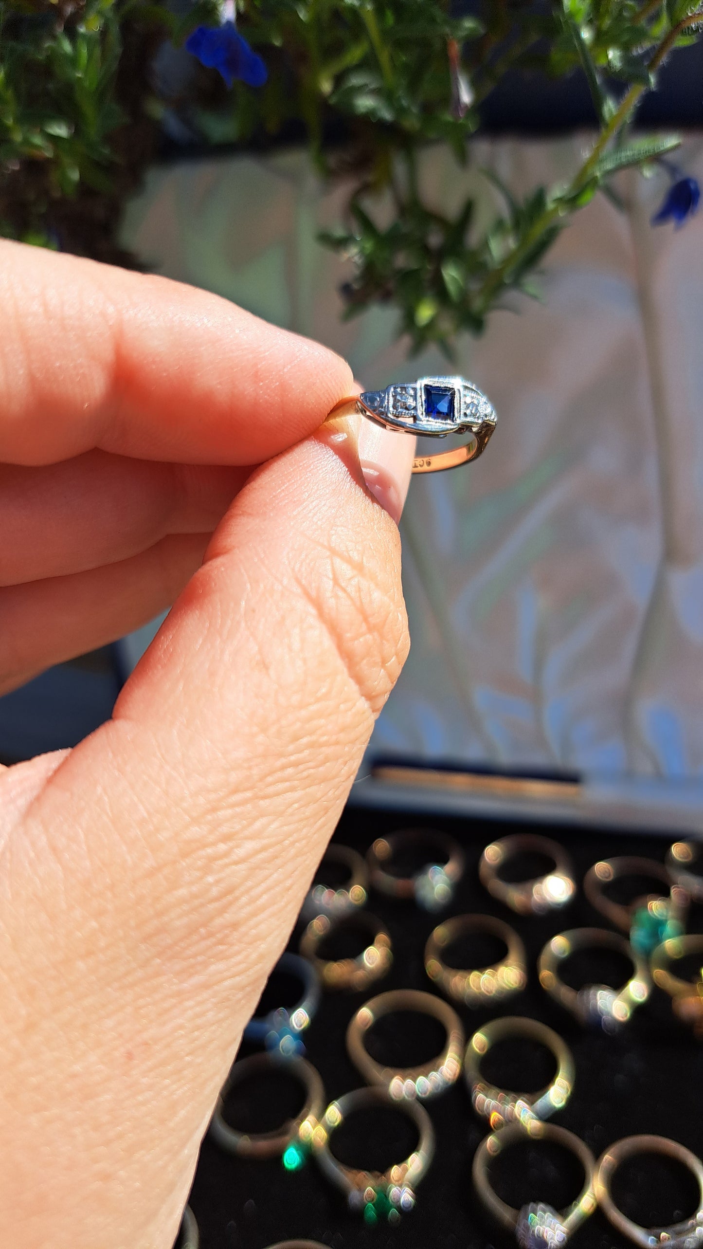 Art Deco Sapphire & Diamond Ring