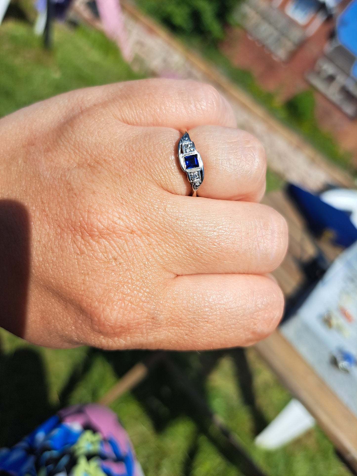 Art Deco Sapphire & Diamond Ring